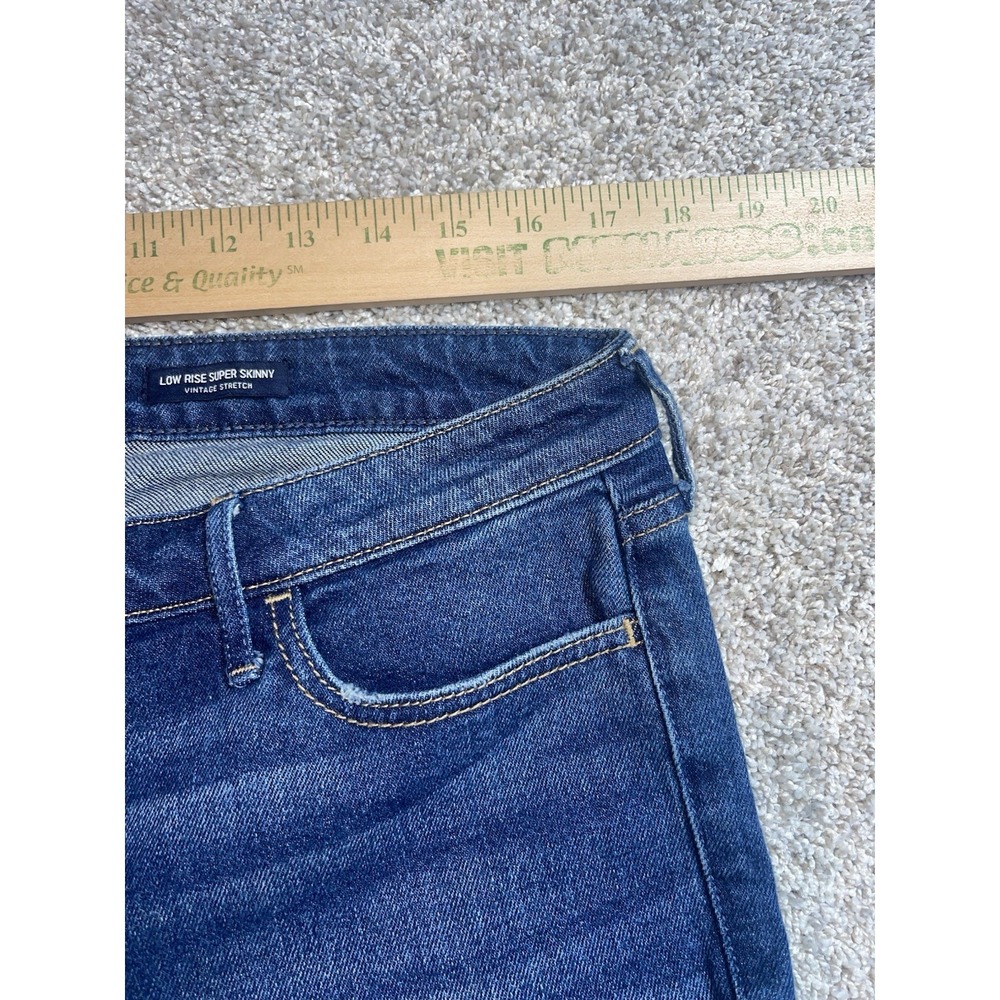 Hollister Womens Super Skinny Embroidered Raw Hem Jeans Vtg Stretch Sz 15R 32x30 - Picture 6 of 8